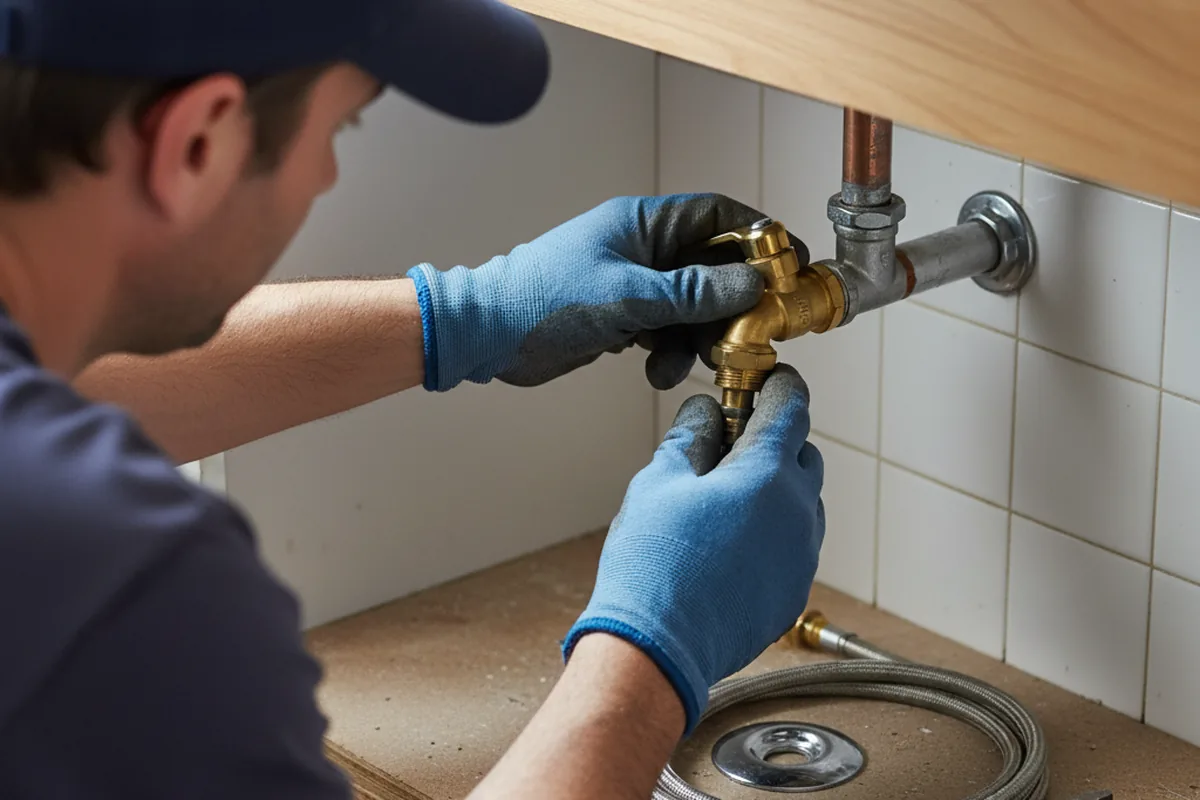Shutoff valve and fitting work during Emergency Plumbing in Gilbertsville